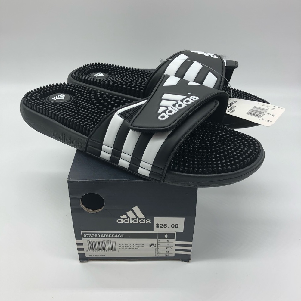 Mens Adidas Adissage Black Sandals Athletic Sport